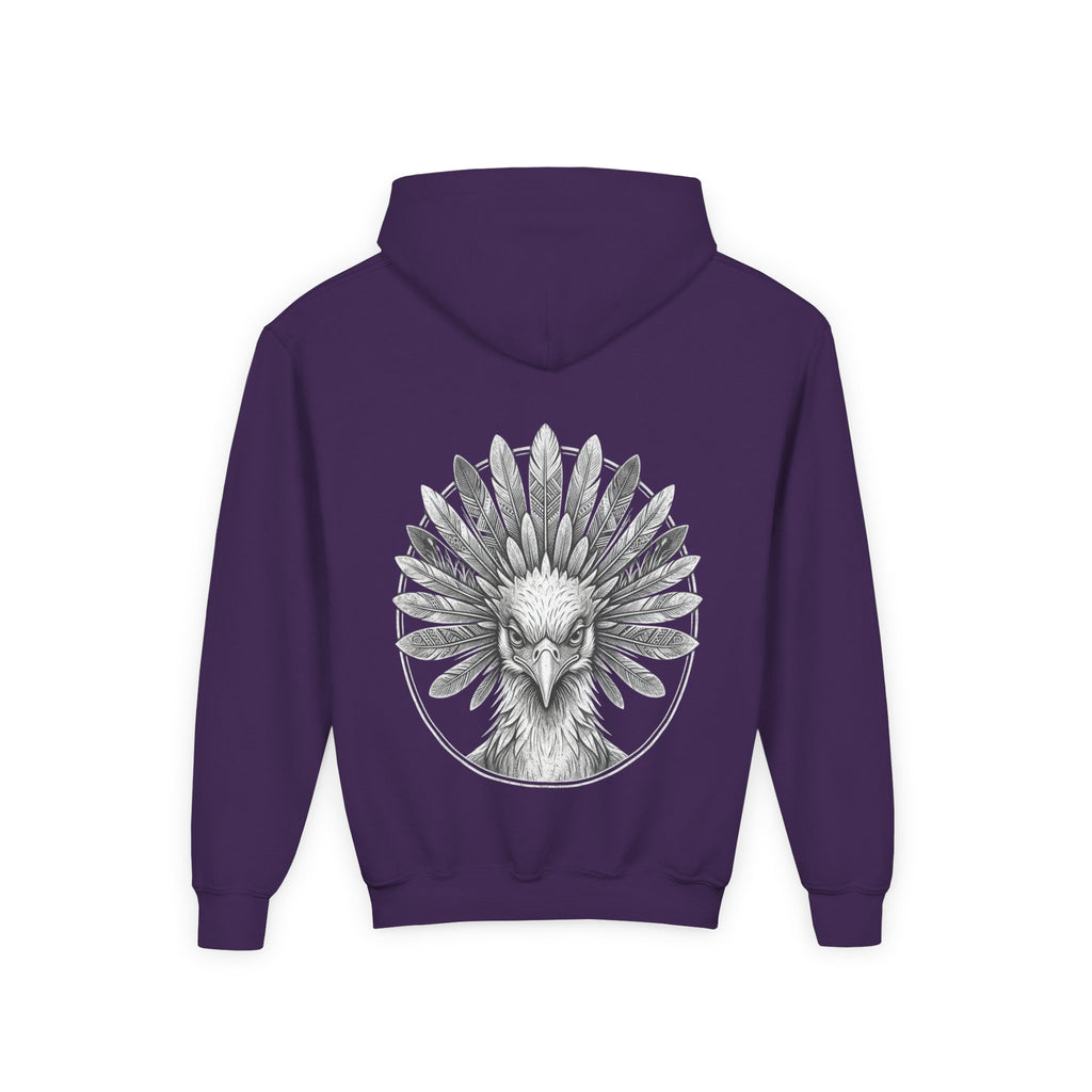 African Heritage Youth Hoodie | Secretary Bird & Africa Map | هودي أطفال أفريقيا وصقر الجديان
