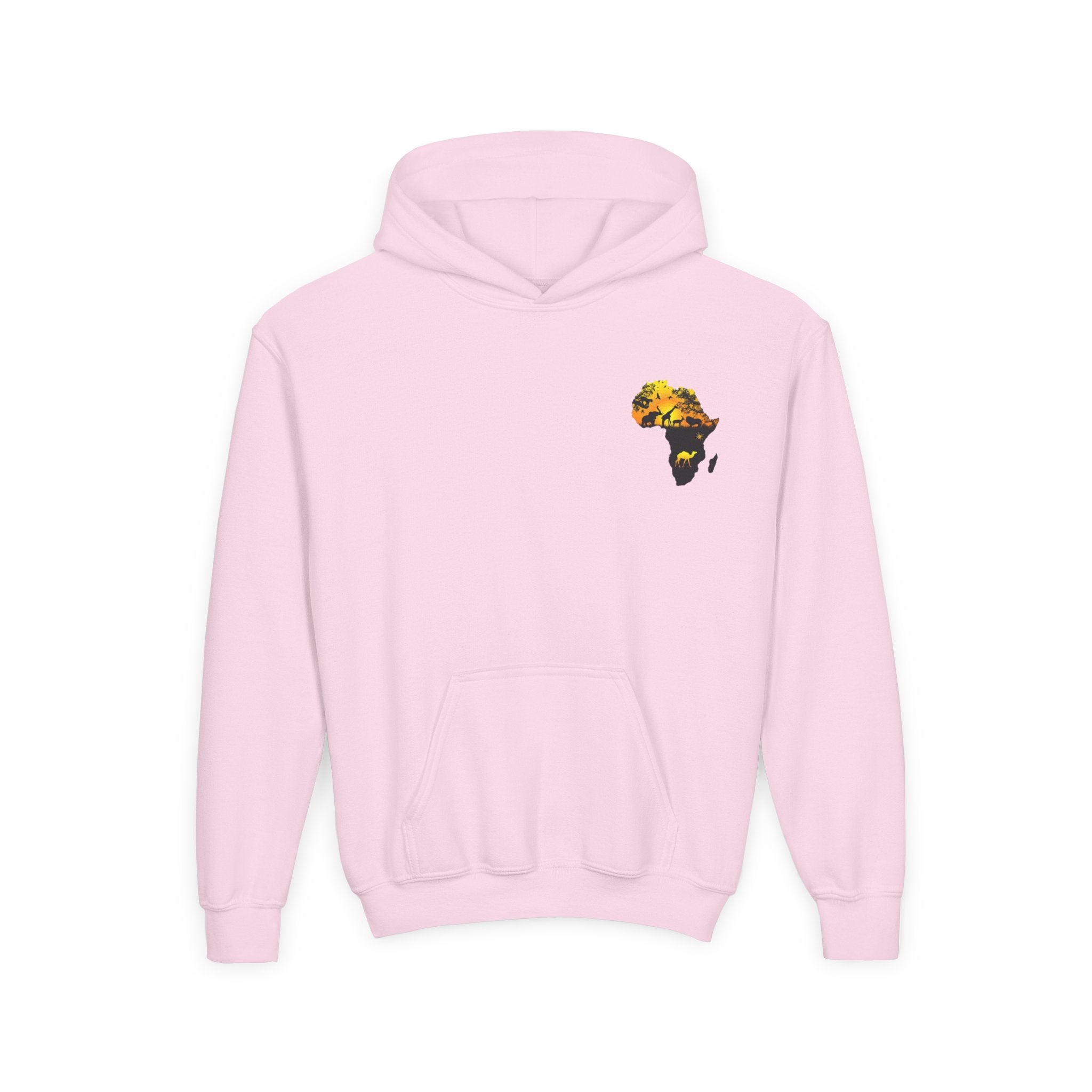 African Heritage Youth Hoodie | Secretary Bird & Africa Map | هودي أطفال أفريقيا وصقر الجديان
