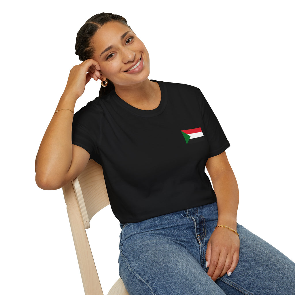 Casual T-Shirt with Sudan Flag | تيشرت فاخر وراقي علم السودان