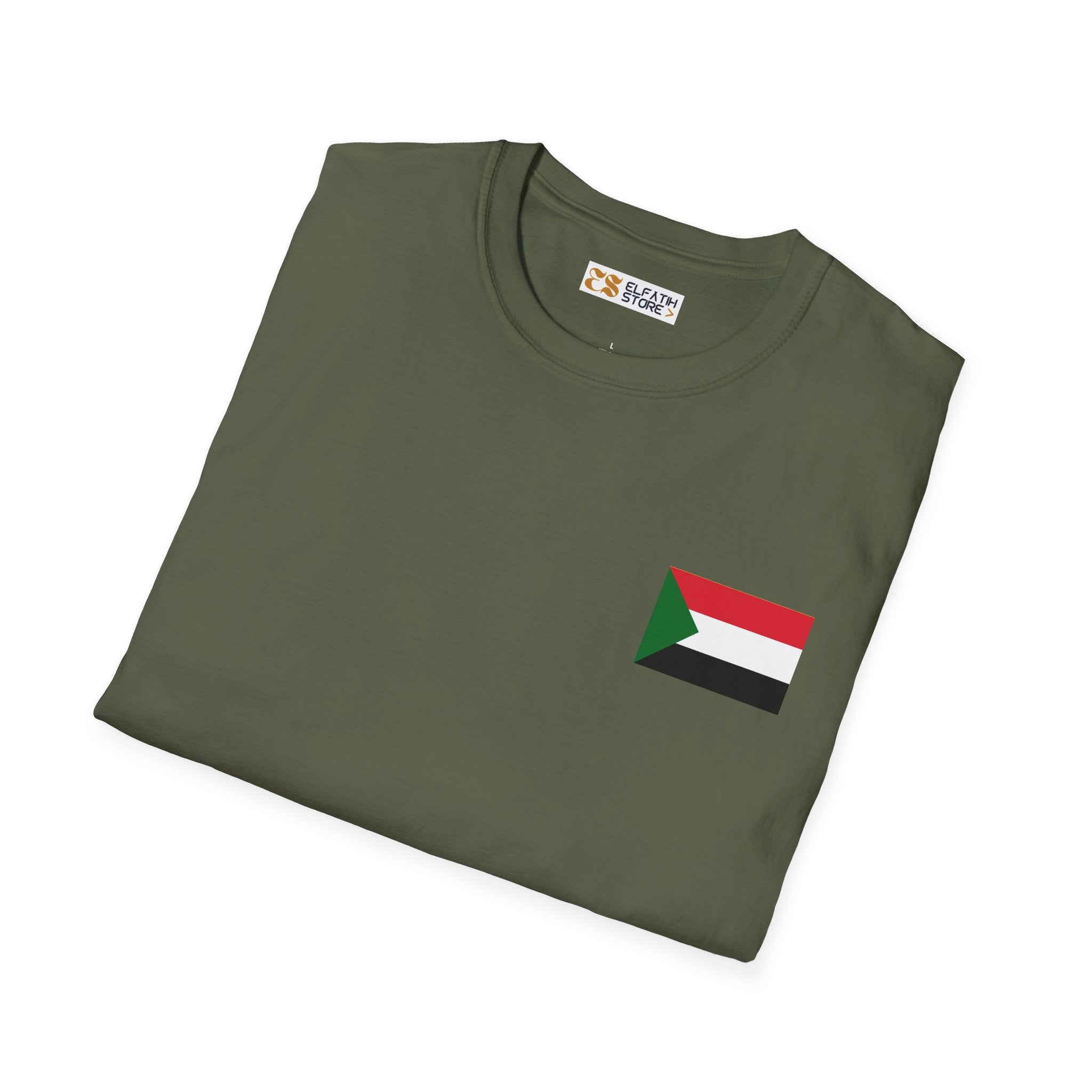 Casual T-Shirt with Sudan Flag | تيشرت فاخر وراقي علم السودان