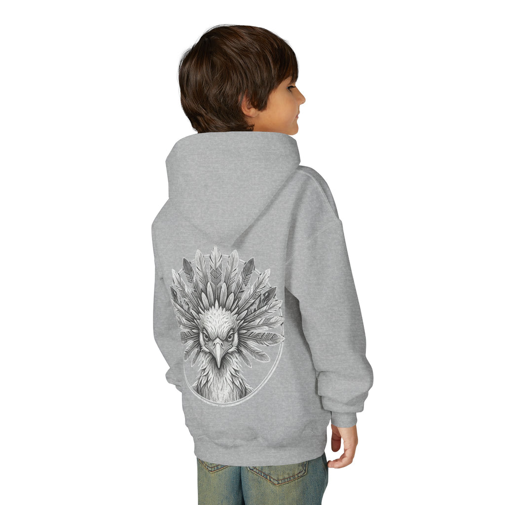 African Heritage Youth Hoodie | Secretary Bird & Africa Map | هودي أطفال أفريقيا وصقر الجديان