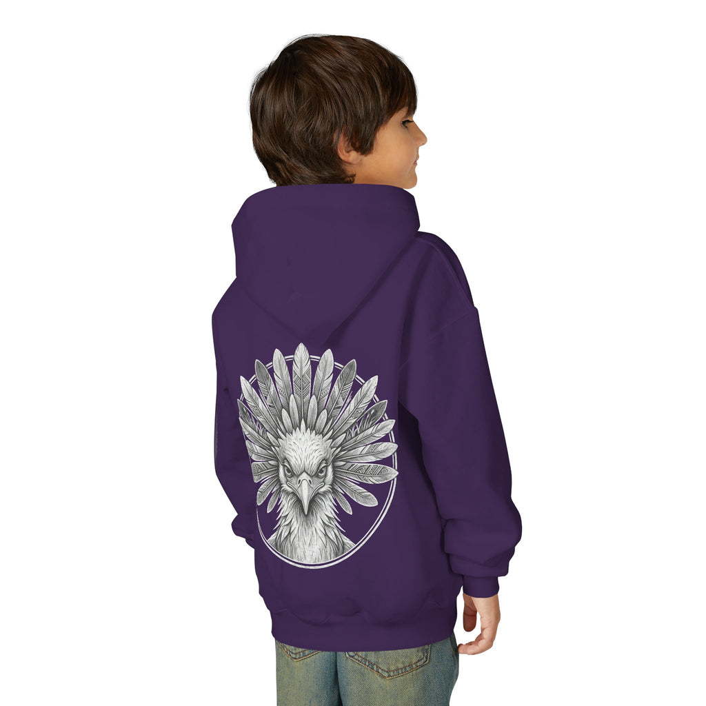 African Heritage Youth Hoodie | Secretary Bird & Africa Map | هودي أطفال أفريقيا وصقر الجديان