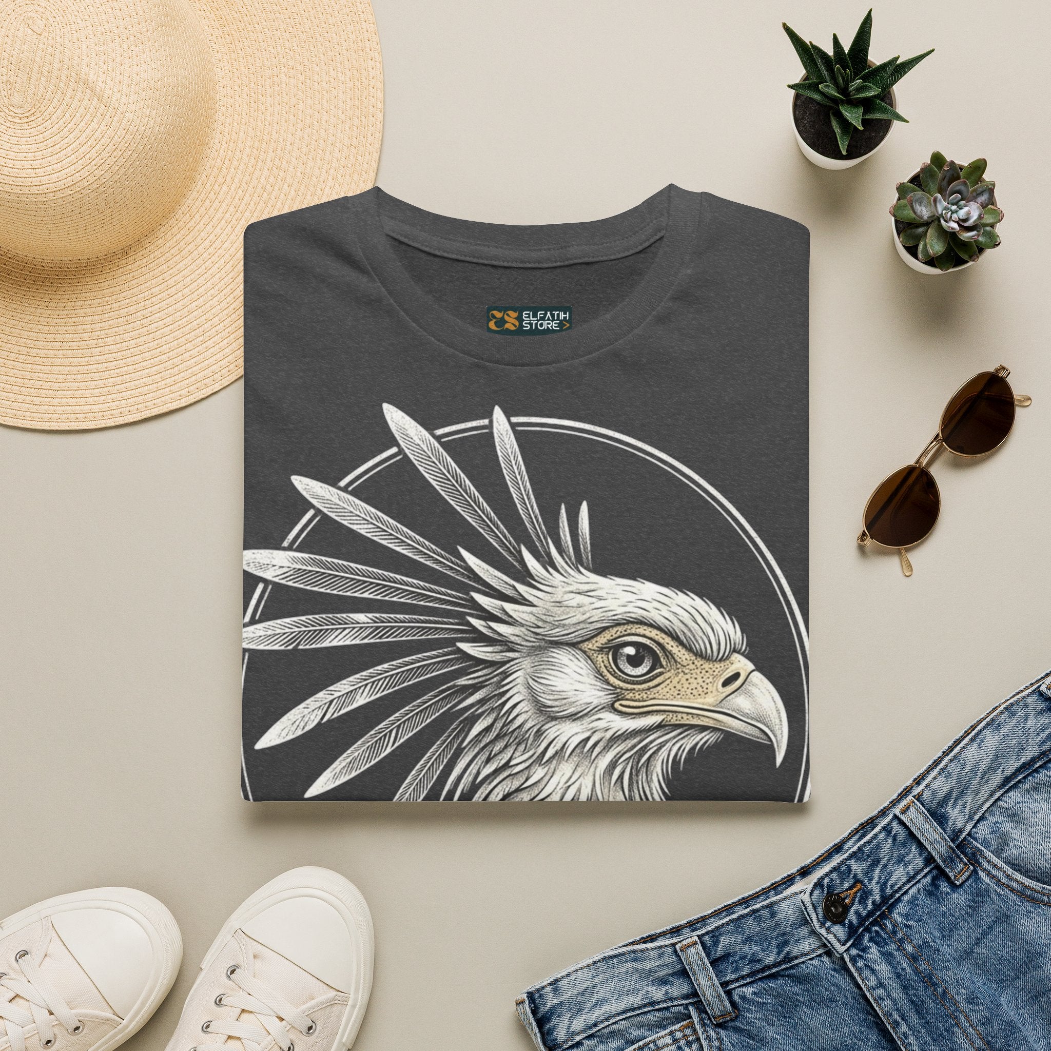 🇸🇩  Secretarybird beautiful T-Shirt | تيشرت صقر الجديان السودان قطن فاخر