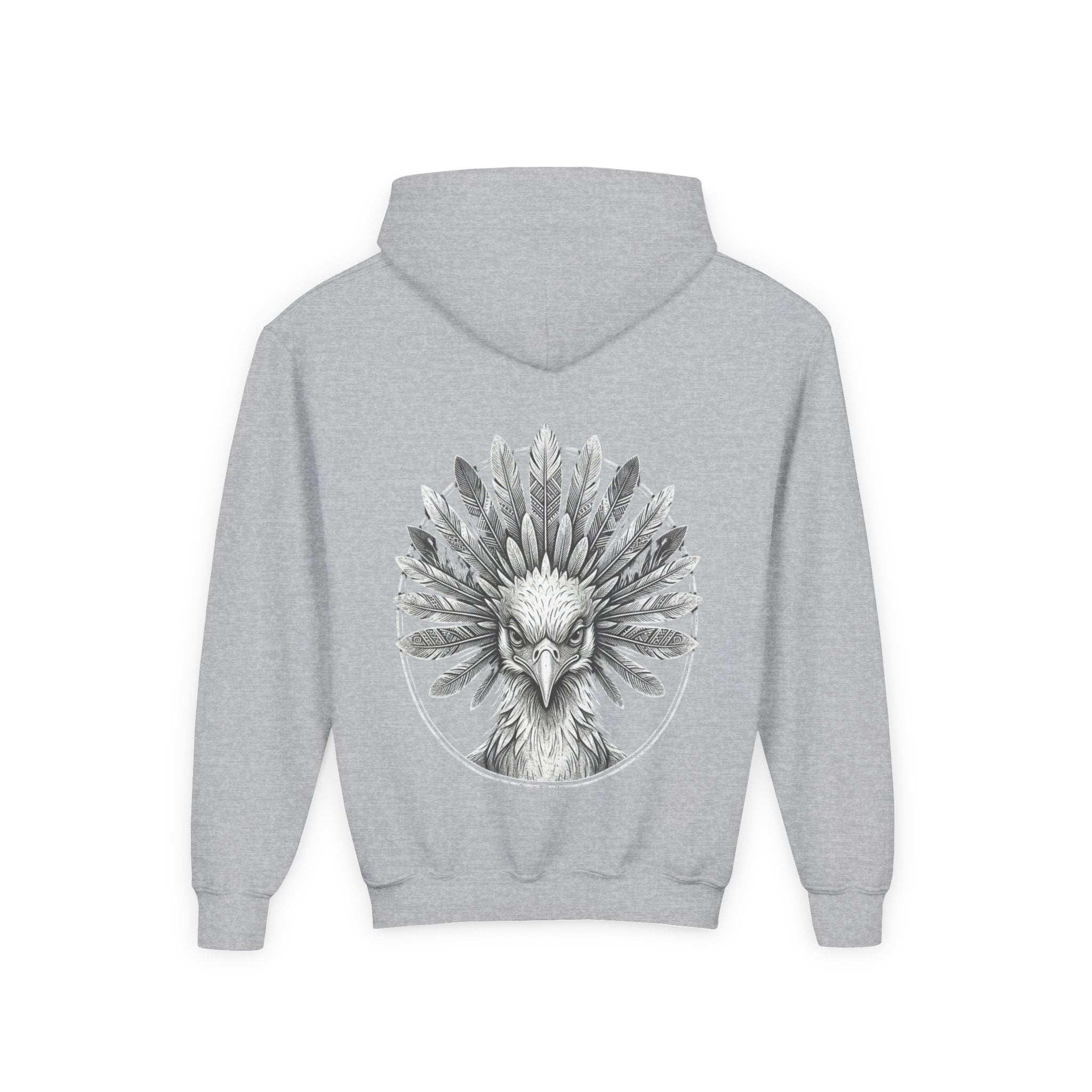 African Heritage Youth Hoodie | Secretary Bird & Africa Map | هودي أطفال أفريقيا وصقر الجديان