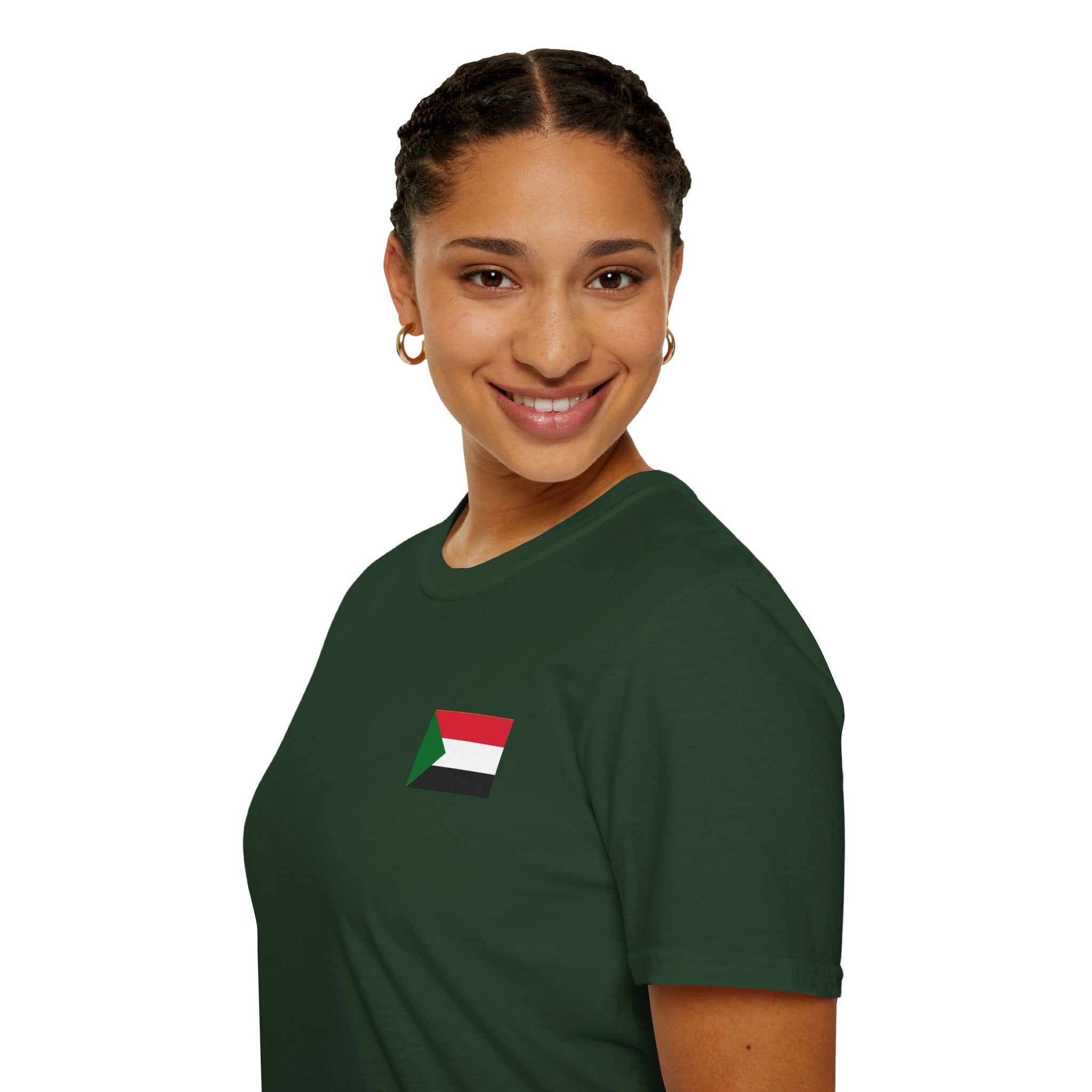 Casual T-Shirt with Sudan Flag | تيشرت فاخر وراقي علم السودان