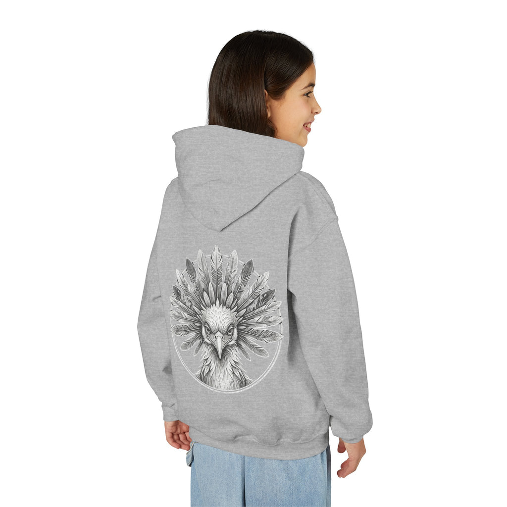 African Heritage Youth Hoodie | Secretary Bird & Africa Map | هودي أطفال أفريقيا وصقر الجديان