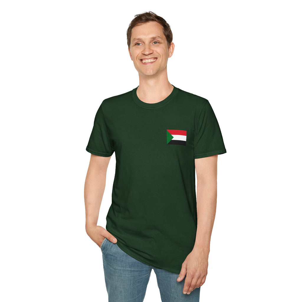 Casual T-Shirt with Sudan Flag | تيشرت فاخر وراقي علم السودان