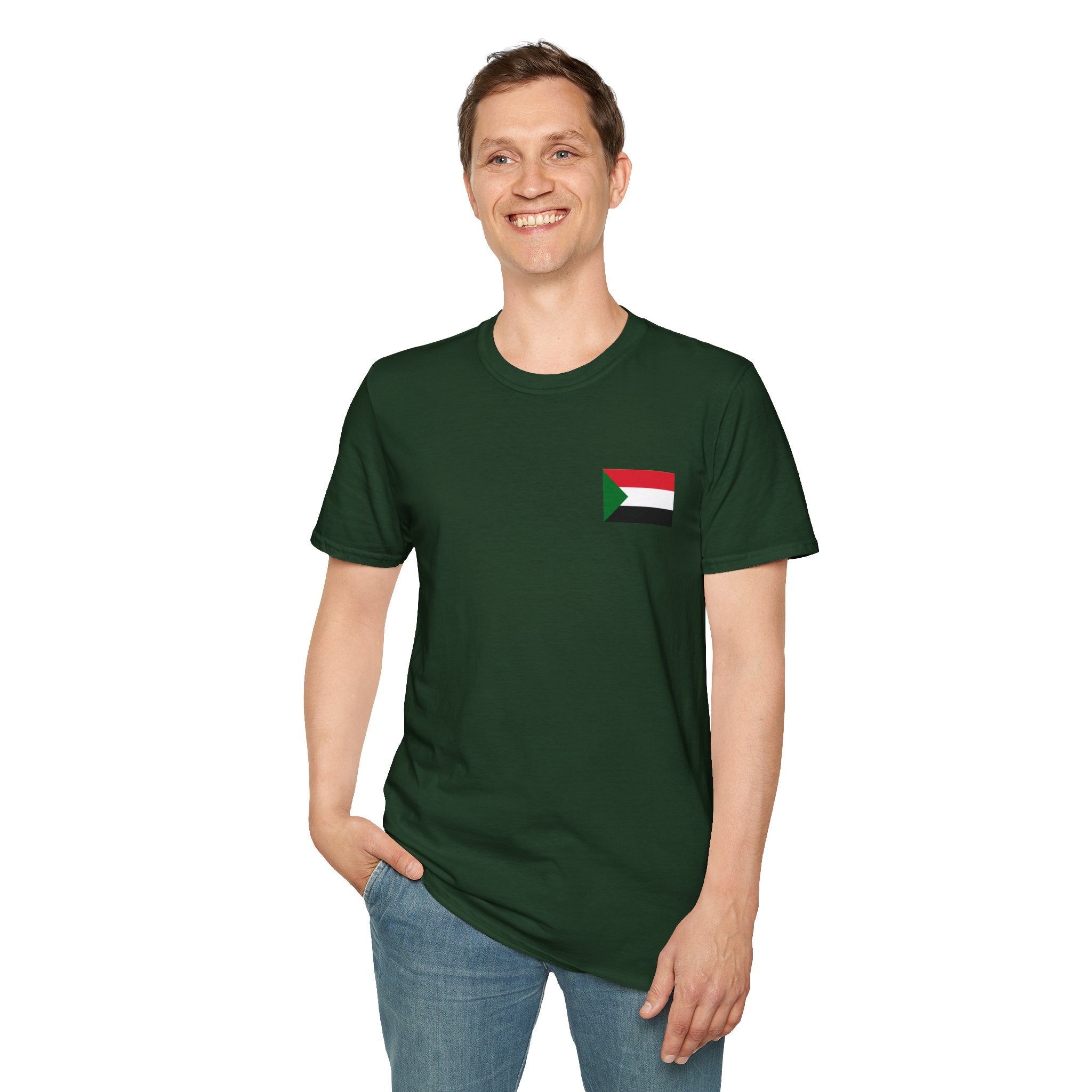 Casual T-Shirt with Sudan Flag | تيشرت فاخر وراقي علم السودان