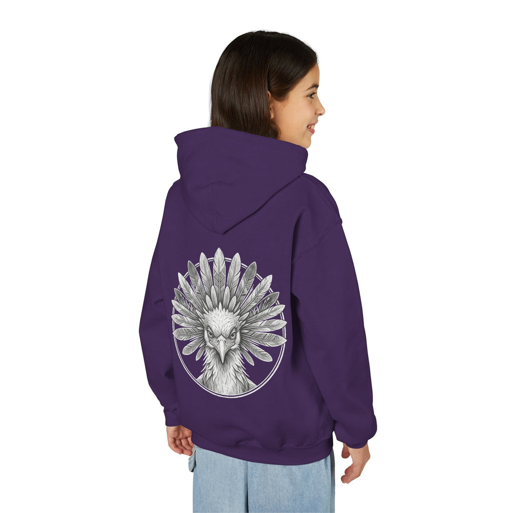 African Heritage Youth Hoodie | Secretary Bird & Africa Map | هودي أطفال أفريقيا وصقر الجديان