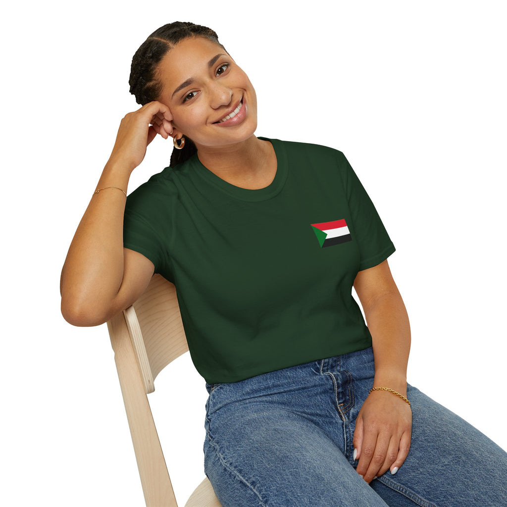 Casual T-Shirt with Sudan Flag | تيشرت فاخر وراقي علم السودان