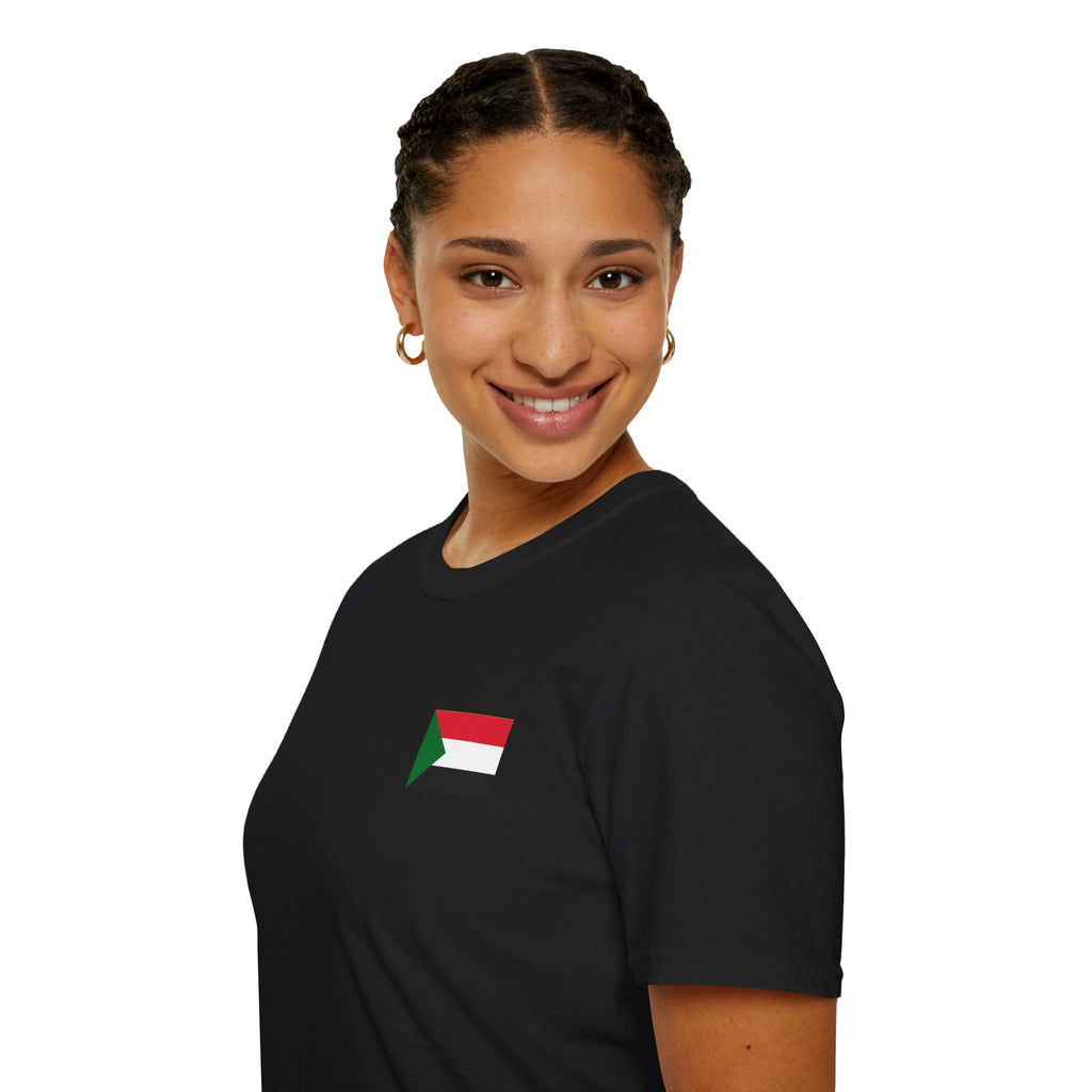 Casual T-Shirt with Sudan Flag | تيشرت فاخر وراقي علم السودان