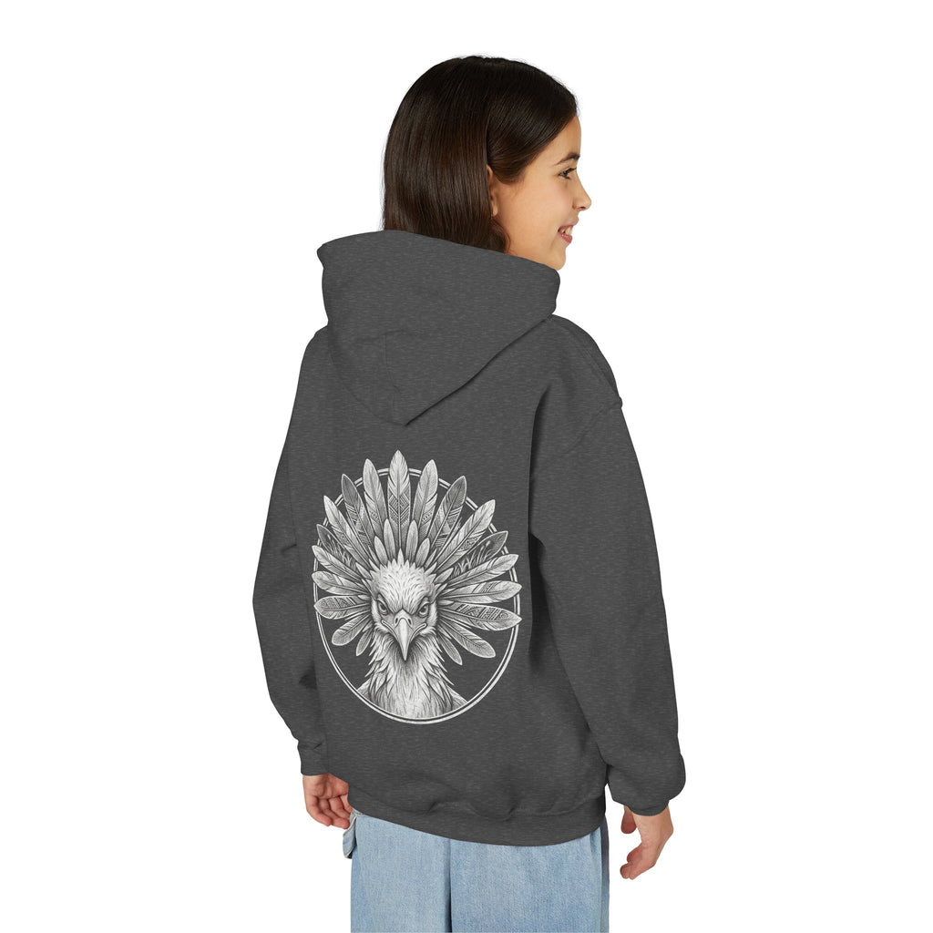 African Heritage Youth Hoodie | Secretary Bird & Africa Map | هودي أطفال أفريقيا وصقر الجديان