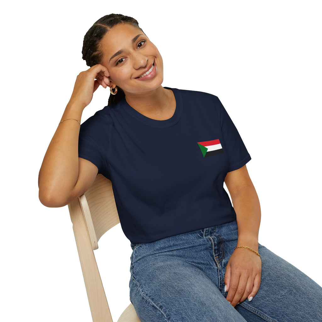 Casual T-Shirt with Sudan Flag | تيشرت فاخر وراقي علم السودان