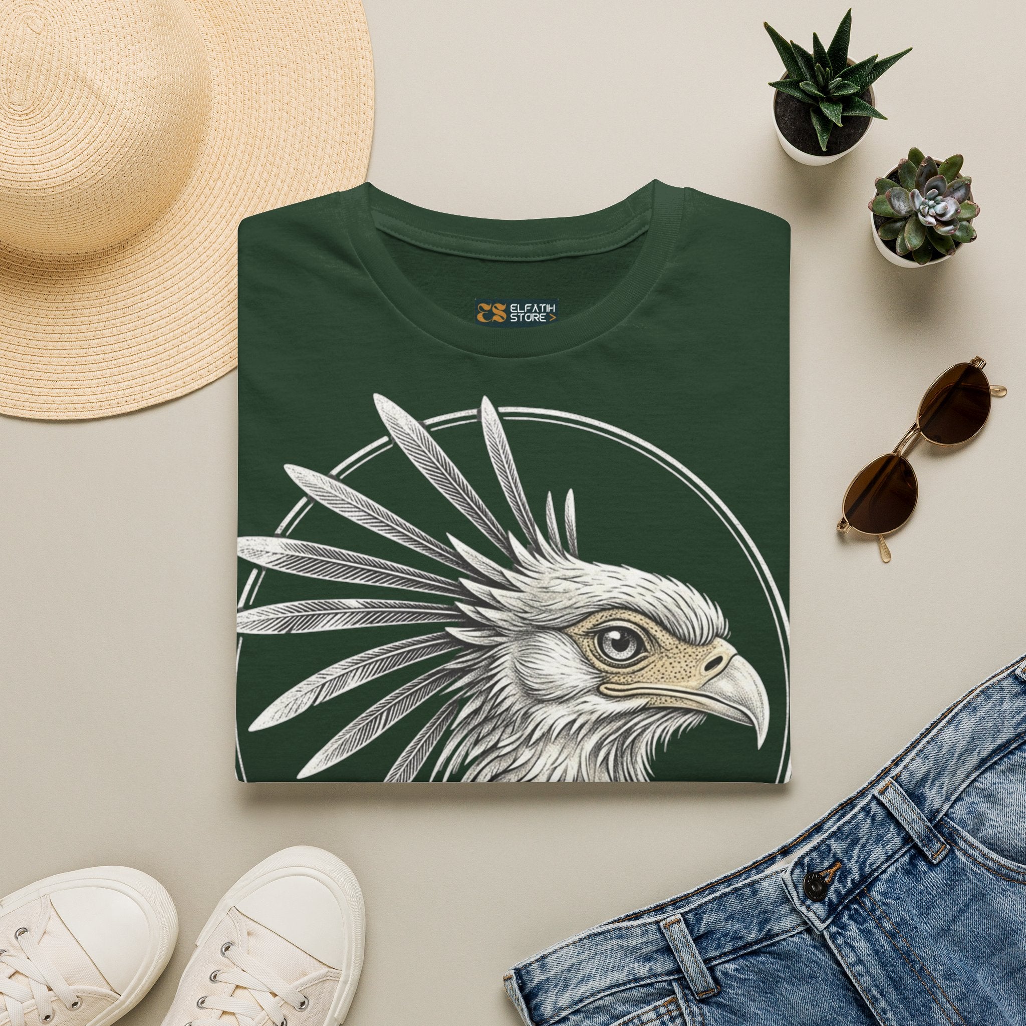 🇸🇩  Secretarybird beautiful T-Shirt | تيشرت صقر الجديان السودان قطن فاخر