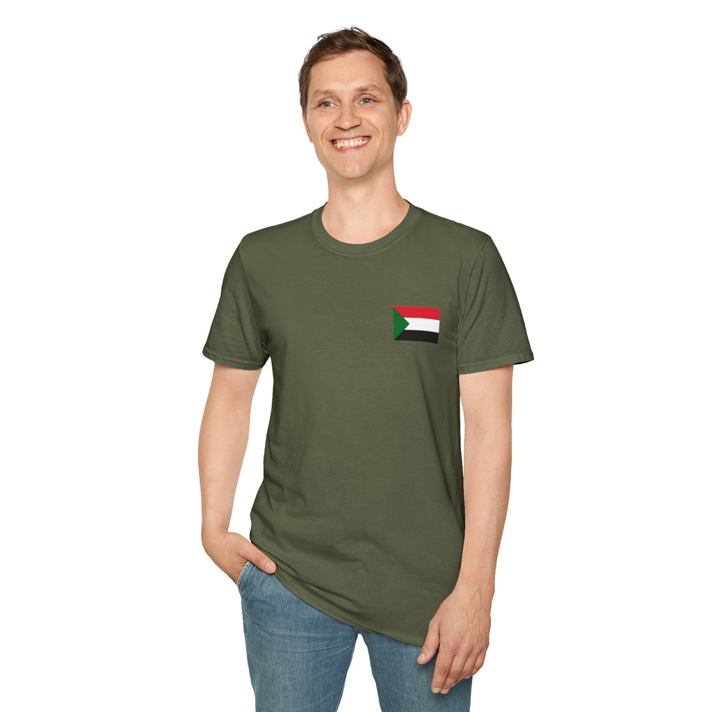 Casual T-Shirt with Sudan Flag | تيشرت فاخر وراقي علم السودان