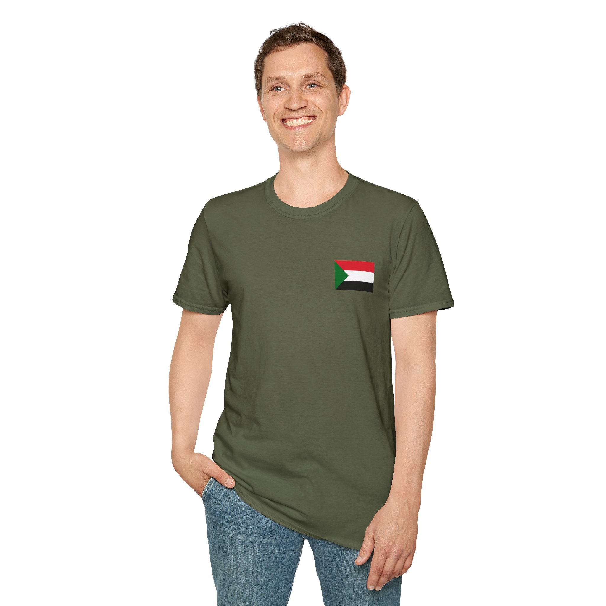 Casual T-Shirt with Sudan Flag | تيشرت فاخر وراقي علم السودان