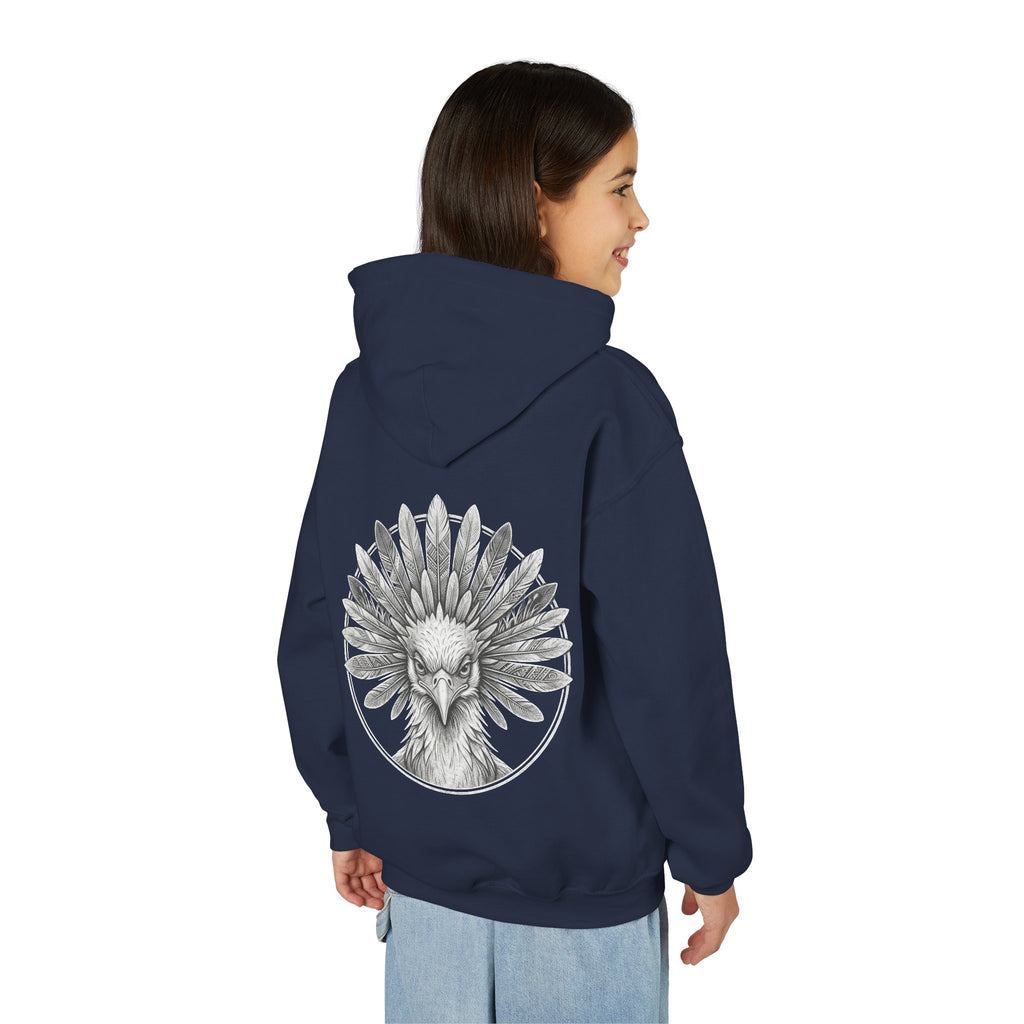 African Heritage Youth Hoodie | Secretary Bird & Africa Map | هودي أطفال أفريقيا وصقر الجديان