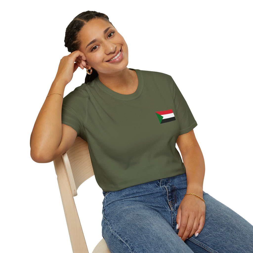 Casual T-Shirt with Sudan Flag | تيشرت فاخر وراقي علم السودان