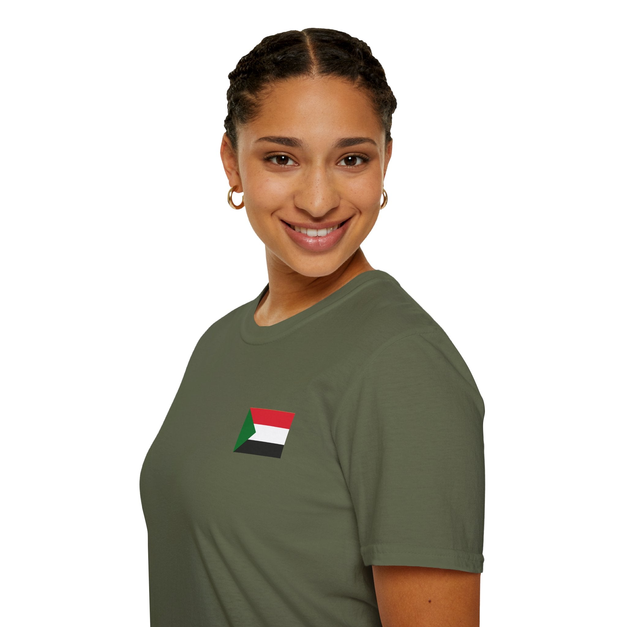 Casual T-Shirt with Sudan Flag | تيشرت فاخر وراقي علم السودان