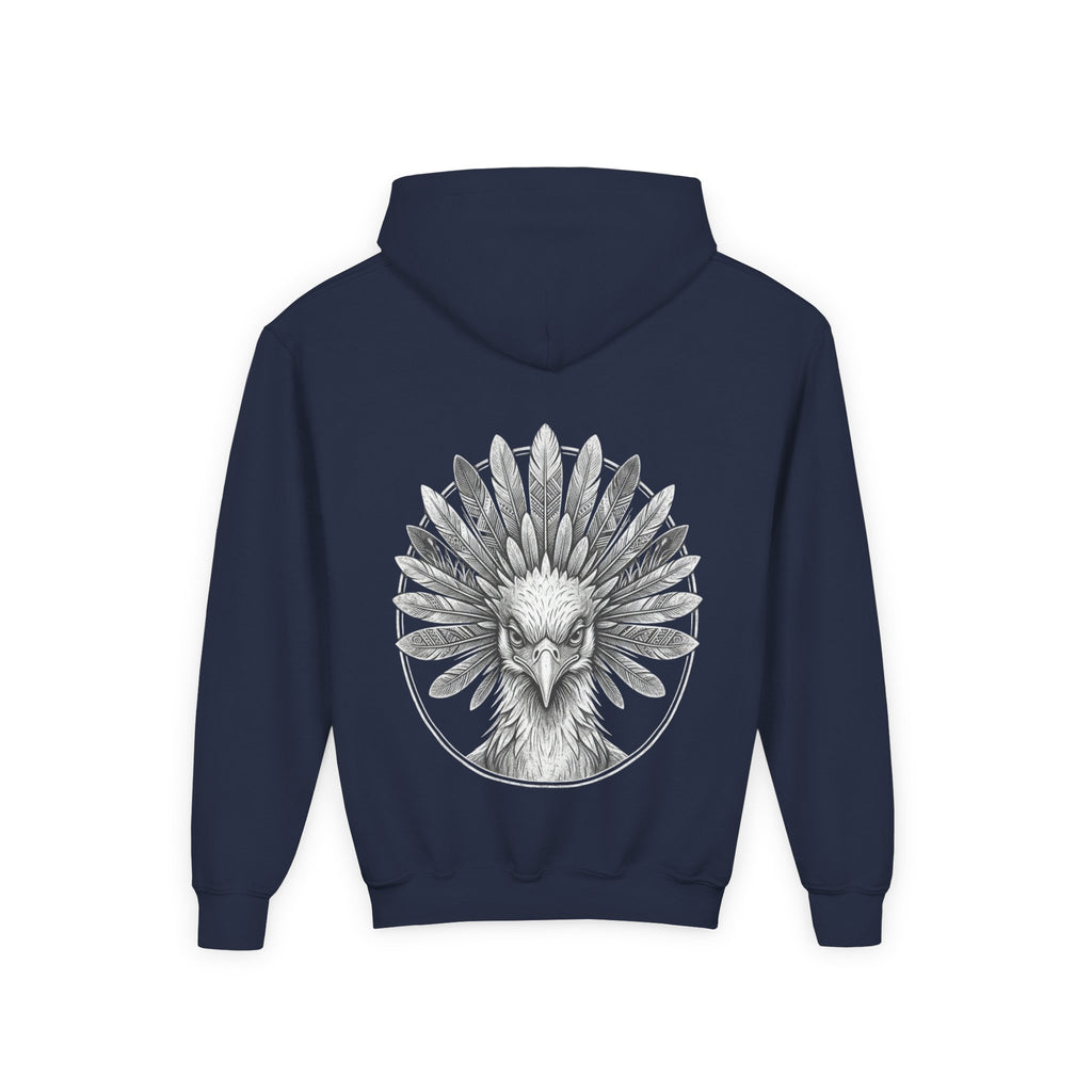 African Heritage Youth Hoodie | Secretary Bird & Africa Map | هودي أطفال أفريقيا وصقر الجديان