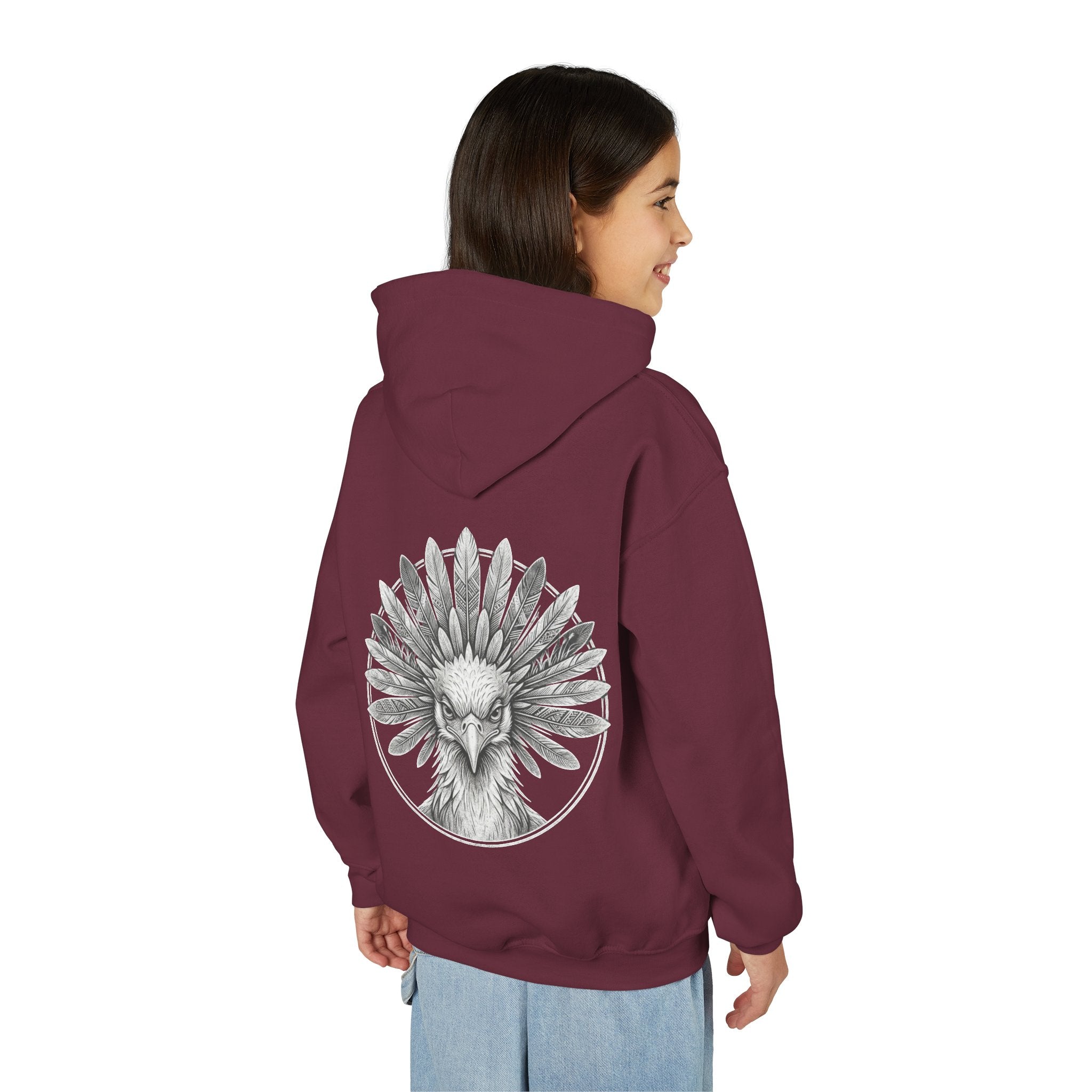 African Heritage Youth Hoodie | Secretary Bird & Africa Map | هودي أطفال أفريقيا وصقر الجديان