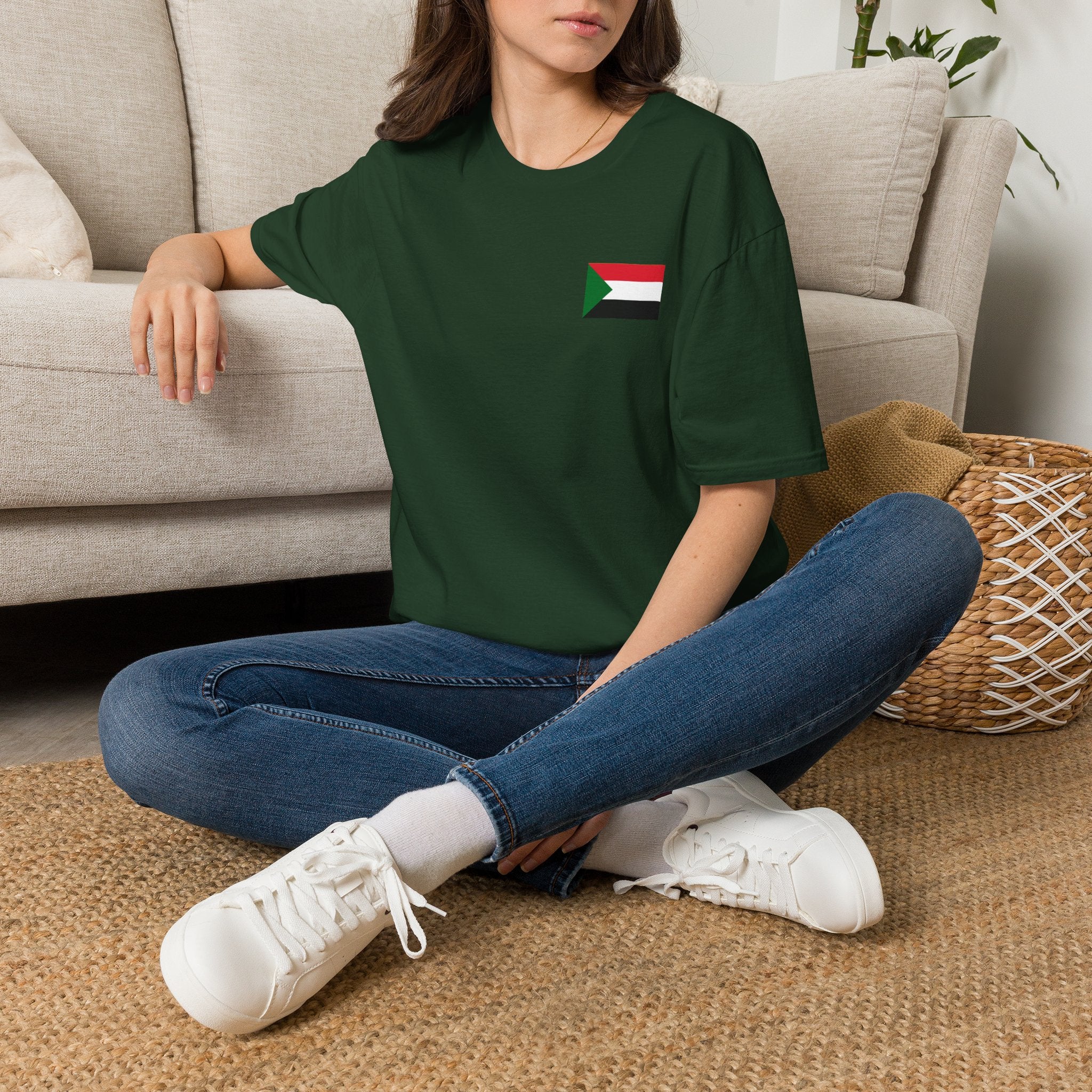 Casual T-Shirt with Sudan Flag | تيشرت فاخر وراقي علم السودان