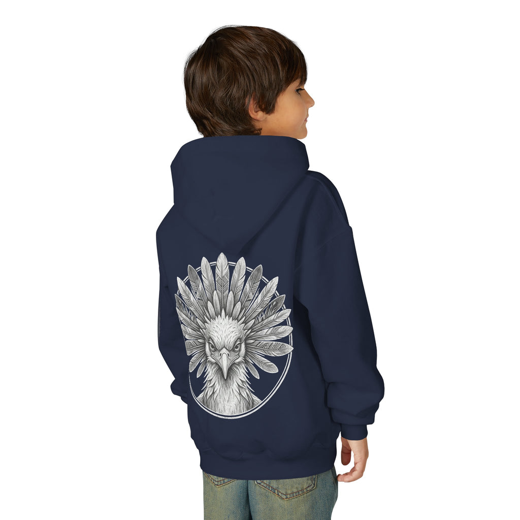African Heritage Youth Hoodie | Secretary Bird & Africa Map | هودي أطفال أفريقيا وصقر الجديان