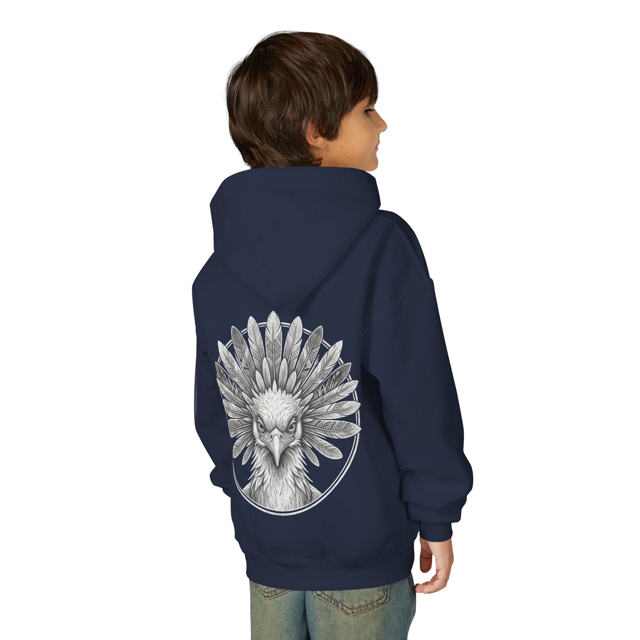 African Heritage Youth Hoodie | Secretary Bird & Africa Map | هودي أطفال أفريقيا وصقر الجديان
