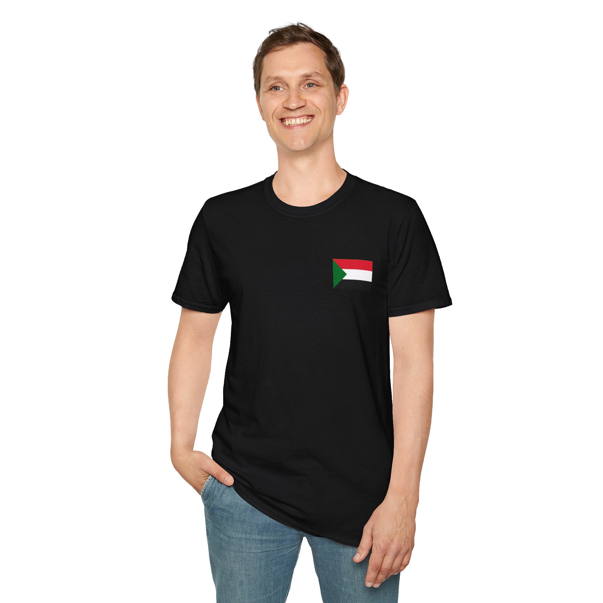 Casual T-Shirt with Sudan Flag | تيشرت فاخر وراقي علم السودان